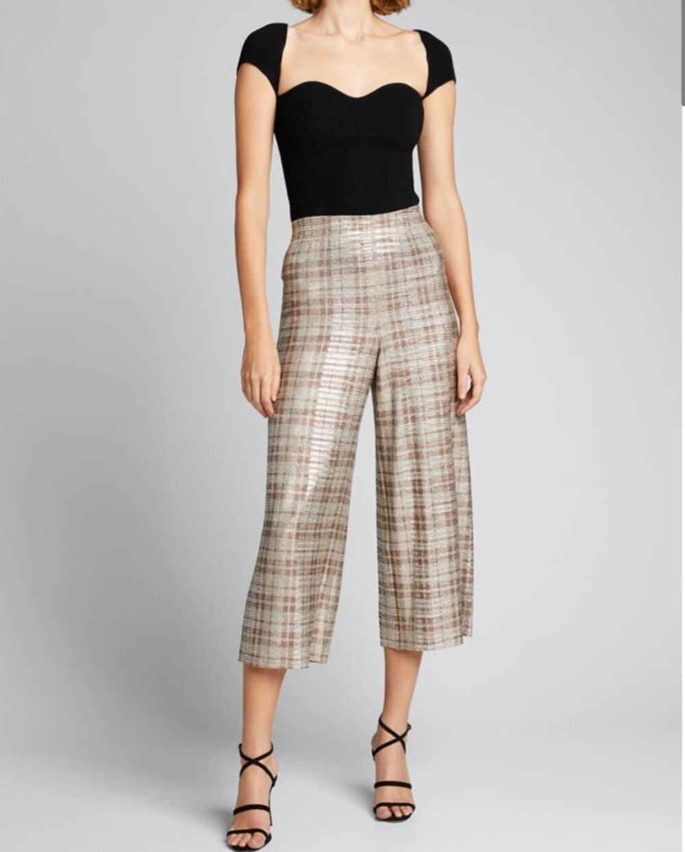 Alice + Olivia Elba Check Cropped Pants
